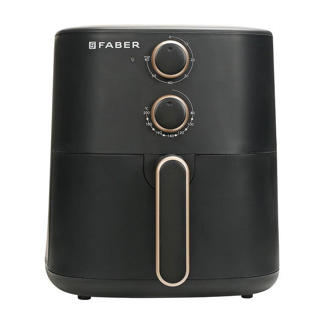 Faber 6 liter 1500W Air Fryer|Fry, Bake, Roast, Toast, Defrost, Grill & Reheat|360° Rapid Air Cooking, 85% Less Oil|Temperature & Time Control, Non-Stick Fryer Pan, Auto-Off | Sleek Design | (Black) 