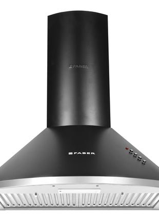 Faber 60 cm 1000 m³/HR Pyramid Kitchen Chimney || 12 year warranty on Motor|| Motor- 240 Watt (HOOD CLASS PRO PB BK LTW 60, Baffle Filters,Black) 