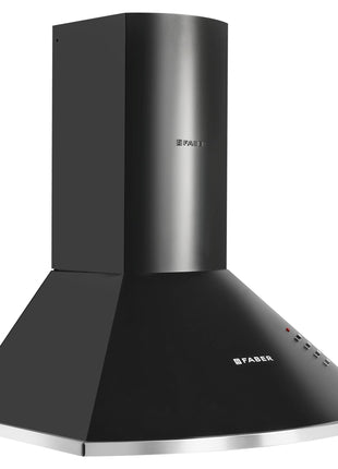Faber 60 cm 1000 m³/HR Pyramid Kitchen Chimney || 12 year warranty on Motor|| Motor- 240 Watt (HOOD CLASS PRO PB BK LTW 60, Baffle Filters,Black) 