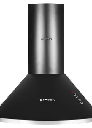 Faber 60 cm 1000 m³/HR Pyramid Kitchen Chimney || 12 year warranty on Motor|| Motor- 240 Watt (HOOD CLASS PRO PB BK LTW 60, Baffle Filters,Black) 