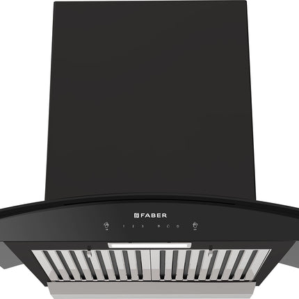Faber 60cm 1500 m³/hr Autoclean Kitchen Chimney|Autoclean Alarm|Mood Light|12Yr Warranty on Motor 2Yr Comprehensive by Faber|Baffle Filter|Touch & Gesture|Hood Primus Plus Energy in HCSC BK 60,Black 