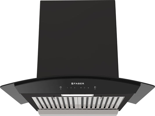 Faber 60cm 1500 m³/hr Autoclean Kitchen Chimney|Autoclean Alarm|Mood Light|12Yr Warranty on Motor 2Yr Comprehensive by Faber|Baffle Filter|Touch & Gesture|Hood Primus Plus Energy in HCSC BK 60,Black 