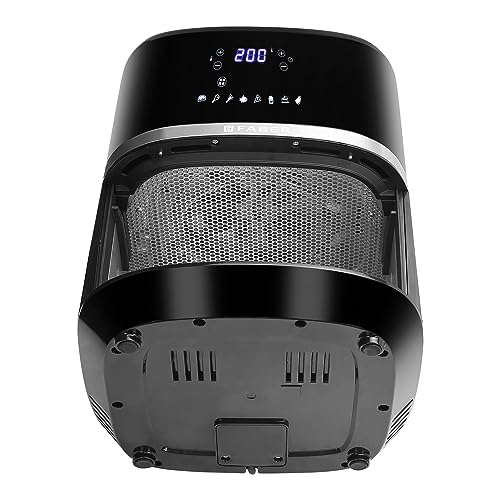 Faber 6L 1500W Digital Air Fryer | Fry, Bake, Roast, Toast, Defrost, Grill & Reheat | 85% Less Oil, 360° Air Cooking | 8-Preset Menu, LED Display & Touch Control, Non-Stick Pan, View Window | (Black) 