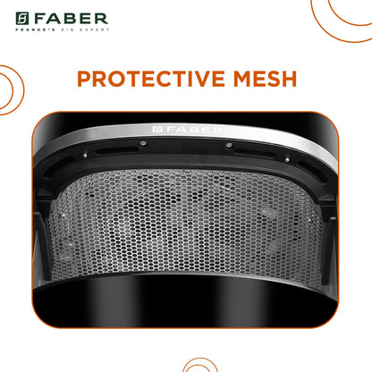 Faber 6L 1500W Digital Air Fryer | Fry, Bake, Roast, Toast, Defrost, Grill & Reheat | 85% Less Oil, 360° Air Cooking | 8-Preset Menu, LED Display & Touch Control, Non-Stick Pan, View Window | (Black) 
