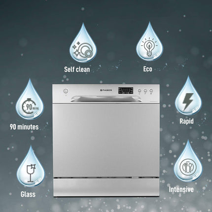 Faber 8 Place Settings Dishwasher (FFSD 6PR 8S Ace Inox, Inox) 