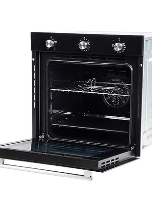 Faber 80L Black Finish Built-In Oven || Push/Pull Knob Control with Digital Display || 4 Cooking Functions with Grill Rack, Universal Pan|| FBIO 80L 4F BK with 1 Yr Comprehensive Warranty 