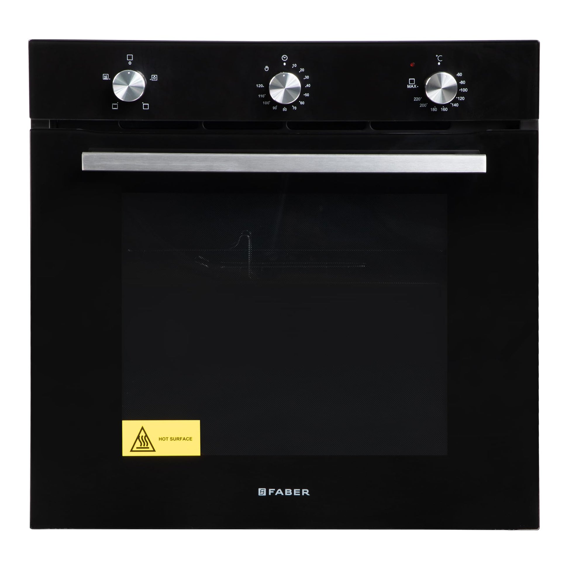 Faber 80L Black Finish Built-In Oven || Push/Pull Knob Control with Digital Display || 4 Cooking Functions with Grill Rack, Universal Pan|| FBIO 80L 4F BK with 1 Yr Comprehensive Warranty 