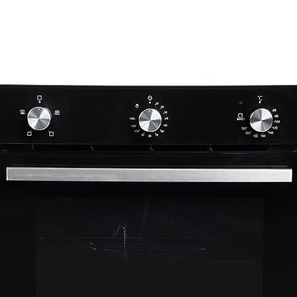 Faber 80L Black Finish Built-In Oven || Push/Pull Knob Control with Digital Display || 4 Cooking Functions with Grill Rack, Universal Pan|| FBIO 80L 4F BK with 1 Yr Comprehensive Warranty 