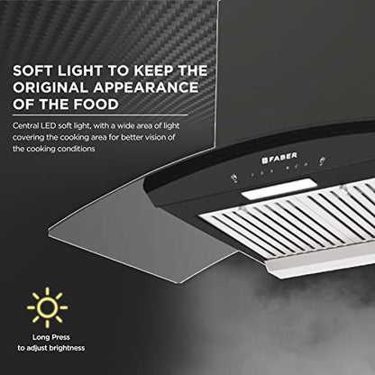 Faber 90 cm 1500 m³/hr Autoclean Kitchen Chimney, 12Yr Warranty on Motor(2Yr Comprehensive), HOOD PRIMUS PLUS ENERGY IN HCSC BK 90,Touch & Gesture Control,Black) 