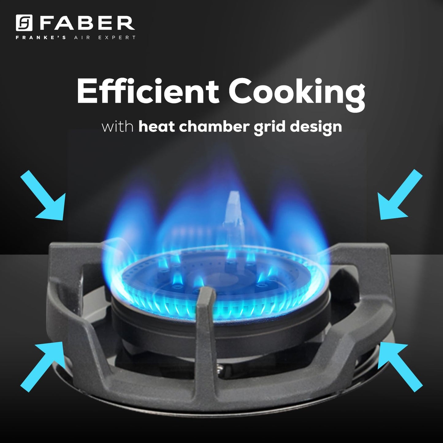 Faber 90Cm 4 Burner HOB|Auto Ignition|Built-In Or Hobtop|Flame Failure Device|Cast Iron Pan Support|Glass Matt Finish|Metal Knobs|Warranty 5 Years On Glass & Valves|HOB EXPERIA HT904 ALU AI FFD,Black 