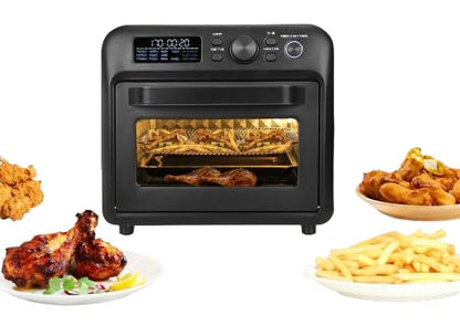 Faber Air Fryer Oven 20L, Digital Control, Bake Tray, SS Wire Tray & Basket, Crumb Tray, Rotisserie Kit | 15 Preset Auto Program | Bake,Roast,Fry,Toast,Defrost | FAO 20L BK 15DF 