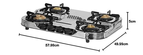 Faber Gas stove 4 burner glass cooktop (Hob Cooktop ASTRA 4BB SS) Stainless Steel, Manual Ignition 