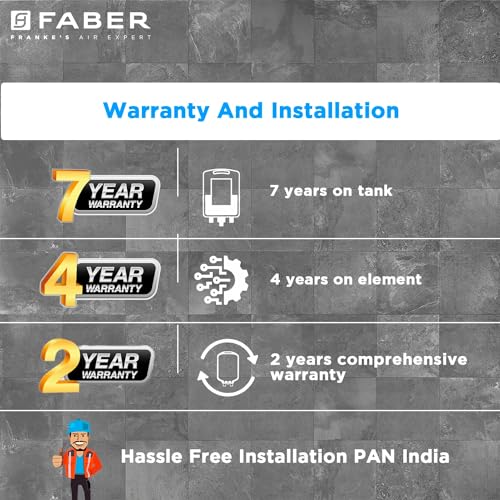Faber Jazz 25L Storage wall Water Heater | Heating Indicator | Free Installation | 8 Bar Pressure, Temperature Control, MFV Valve, Auto Cut-Off, PUF Technology | 2000W, 5 Star | FWG JAZZ 25 V (White) 