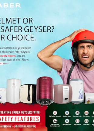 Faber Jazz 25L Storage wall Water Heater | Heating Indicator | Free Installation | 8 Bar Pressure, Temperature Control, MFV Valve, Auto Cut-Off, PUF Technology | 2000W, 5 Star | FWG JAZZ 25 V (White) 