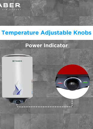 Faber Jazz 25L Storage wall Water Heater | Heating Indicator | Free Installation | 8 Bar Pressure, Temperature Control, MFV Valve, Auto Cut-Off, PUF Technology | 2000W, 5 Star | FWG JAZZ 25 V (White) 