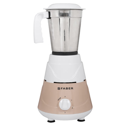 Faber Marvel 500W Blender Mixer Grinder, || Low-Noise, up to 18000 RPM Speed || 1 Year Comprehensive Warranty (FMG Marvel 500W 3J PW) Peach White 