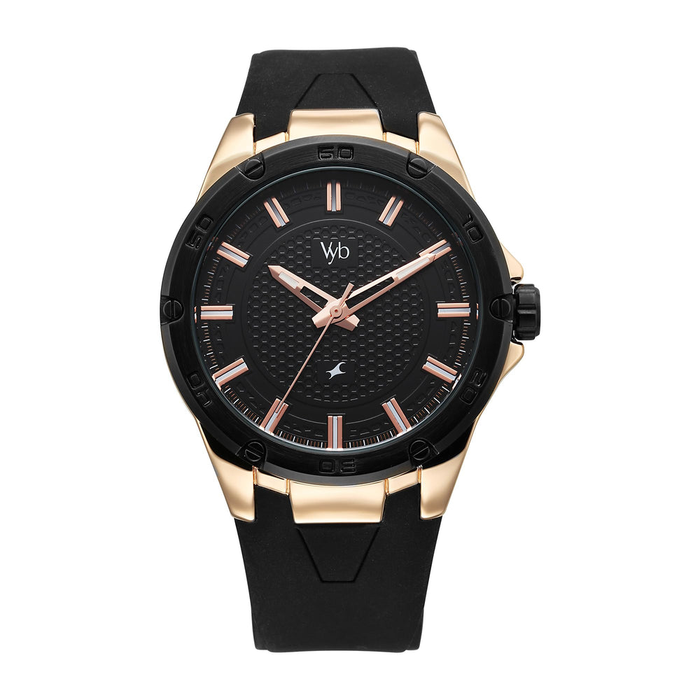 Fastrack Vyb Challenger Quartz Analog Black Dial Watch for Men