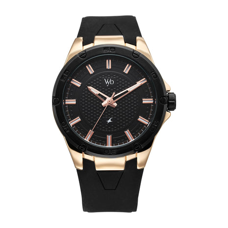 Fastrack Vyb Challenger Quartz Analog Black Dial Watch for Men 