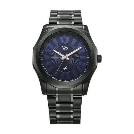 Fastrack Vyb Horizon Quartz Analog Blue Dial Watch for Men 