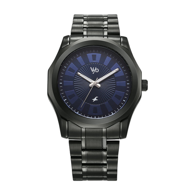 Fastrack Vyb Horizon Quartz Analog Blue Dial Watch for Men 