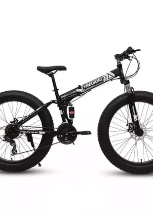 Fat Tyre Foldable Cycles for Adults & Unisex26 * 4T Dual Suspension Shimano Gear Cycle (Black) Inches,Folding Bike, 18 Inches 