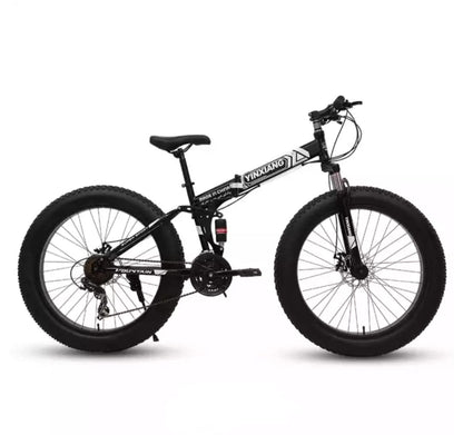 Fat Tyre Foldable Cycles for Adults & Unisex26 * 4T Dual Suspension Shimano Gear Cycle (Black) Inches,Folding Bike, 18 Inches 