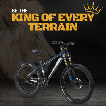 FitTrip Super Dominator Non Gear | 26 Inch Stunt MTB | Imported Double Crown Suspension | 180MM Jak 7 Dual Disk Brakes | Best Single Speed Stunt Cycle (Mariana Teal Blue) 