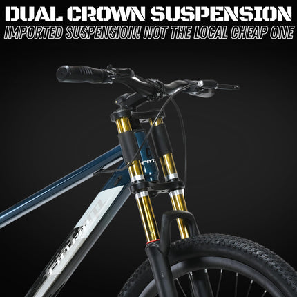 FitTrip Super Dominator Non Gear | 26 Inch Stunt MTB | Imported Double Crown Suspension | 180MM Jak 7 Dual Disk Brakes | Best Single Speed Stunt Cycle (Mariana Teal Blue) 