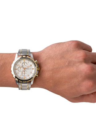 Fossil Analog White Dial Men's Watch-FS4795 Stainless Steel, Multicolor Strap 