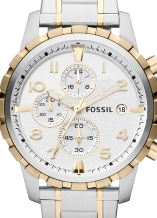 Fossil Analog White Dial Men's Watch-FS4795 Stainless Steel, Multicolor Strap 