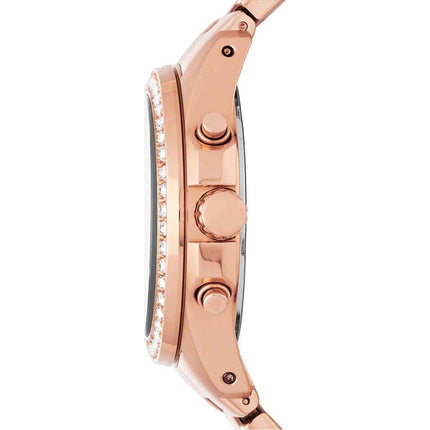 Fossil Chronograph Rose Gold Dial Women Watch ES3352 Stainless Steel, Rose Gold Strap 