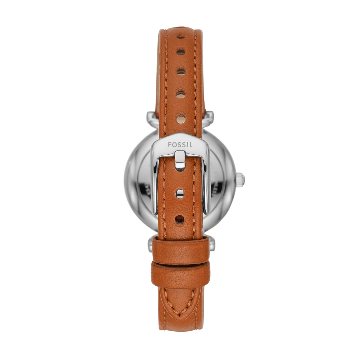 Fossil Women Leather Carlie Mini Analog Blue Dial Watch-Es4701, Band Color-Brown 