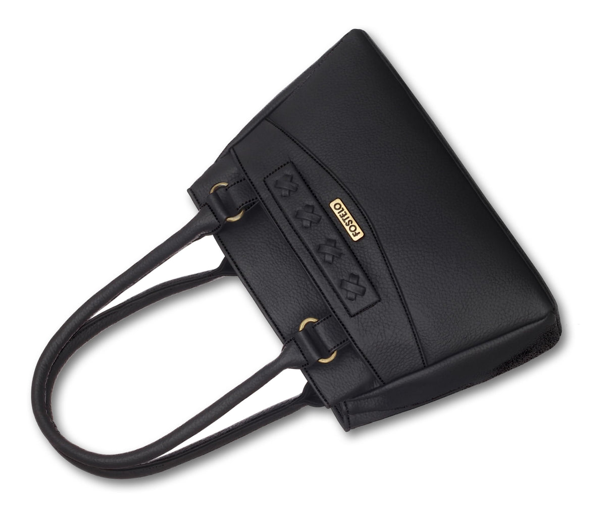 Fostelo Women's Vegan Leather Maria Handbag Shoulder Hobo Bag Ladies Purse (Black) (Large) 