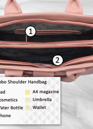 Fostelo Women's Vegan Leather Ocean Side Handbag Shoulder Hobo Bag Ladies Purse (Maroon) (Large) 