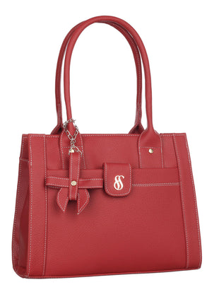 Fostelo Women's Vegan Leather Ocean Side Handbag Shoulder Hobo Bag Ladies Purse (Maroon) (Large) 