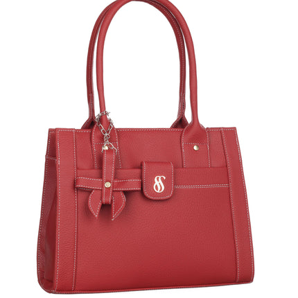 Fostelo Women's Vegan Leather Ocean Side Handbag Shoulder Hobo Bag Ladies Purse (Maroon) (Large) 
