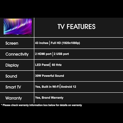 Foxsky 108 cm (43 inches) Full HD Smart LED TV 43FS-VS (Black) 