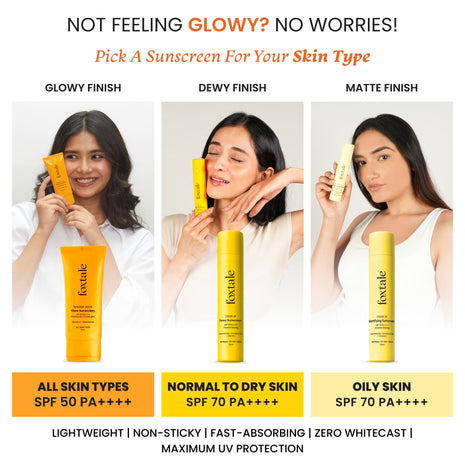 Foxtale SPF 50 Vitamin C Glow Sunscreen with PA++++ & Niacinamide | Lightweight | Fast Absorbing | UVA and UVB Filters | Prevents Tanning | No White Cast | Non-Greasy | For Men & Women | All Skin Types | 50 Ml 
