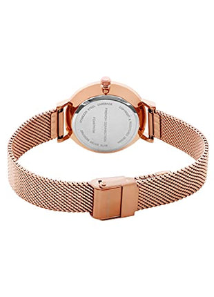 French Connection Stainless Steel Analog Rose Gold Dial Women's Watch-Fc007Rgm 