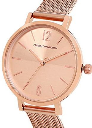 French Connection Stainless Steel Analog Rose Gold Dial Women's Watch-Fc007Rgm 