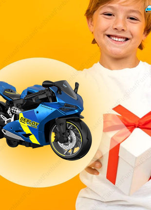 FunBlast Bike Toy for Kids – Motorcycle Toy for Kids, Friction Powered Bike Toy, Motorcycle Toy for Kids, Boys, Realistic Bike Toy, Toy for 3+ Years Old Kids (Blue) 