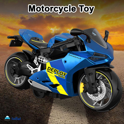 FunBlast Bike Toy for Kids – Motorcycle Toy for Kids, Friction Powered Bike Toy, Motorcycle Toy for Kids, Boys, Realistic Bike Toy, Toy for 3+ Years Old Kids (Blue) 