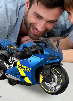 FunBlast Bike Toy for Kids – Motorcycle Toy for Kids, Friction Powered Bike Toy, Motorcycle Toy for Kids, Boys, Realistic Bike Toy, Toy for 3+ Years Old Kids (Blue) 