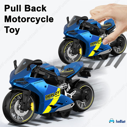 FunBlast Bike Toy for Kids – Motorcycle Toy for Kids, Friction Powered Bike Toy, Motorcycle Toy for Kids, Boys, Realistic Bike Toy, Toy for 3+ Years Old Kids (Blue) 