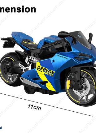 FunBlast Bike Toy for Kids – Motorcycle Toy for Kids, Friction Powered Bike Toy, Motorcycle Toy for Kids, Boys, Realistic Bike Toy, Toy for 3+ Years Old Kids (Blue) 