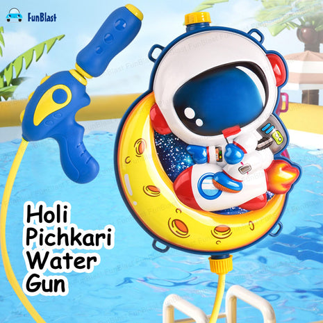 FunBlast Holi Pichkari Water Gun for Kids Boy Girl – Space Theme Water Gun, Powerful High Pressure Tank Spray, Pichkari for Holi Back Holding Tank and Water Gun Kids (2 Liter) 