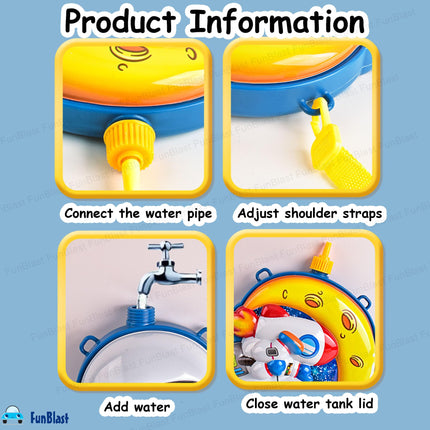 FunBlast Holi Pichkari Water Gun for Kids Boy Girl – Space Theme Water Gun, Powerful High Pressure Tank Spray, Pichkari for Holi Back Holding Tank and Water Gun Kids (2 Liter) 
