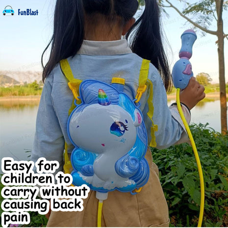 FunBlast Holi Pichkari Water Gun for Kids Boy Girl – Unicorn Theme Water Gun, Powerful High Pressure Tank Spray, Pichkari for Holi Back Holding Tank and Water Gun Kids (1.8 Liter) 