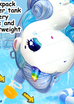 FunBlast Holi Pichkari Water Gun for Kids Boy Girl – Unicorn Theme Water Gun, Powerful High Pressure Tank Spray, Pichkari for Holi Back Holding Tank and Water Gun Kids (1.8 Liter) 