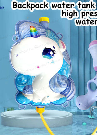 FunBlast Holi Pichkari Water Gun for Kids Boy Girl – Unicorn Theme Water Gun, Powerful High Pressure Tank Spray, Pichkari for Holi Back Holding Tank and Water Gun Kids (1.8 Liter) 